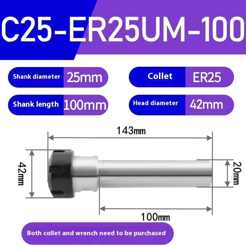 1186-Extension rod straight shank extension rod C25-ER16/ER20/ER25/ER32 Various lengths A type M type