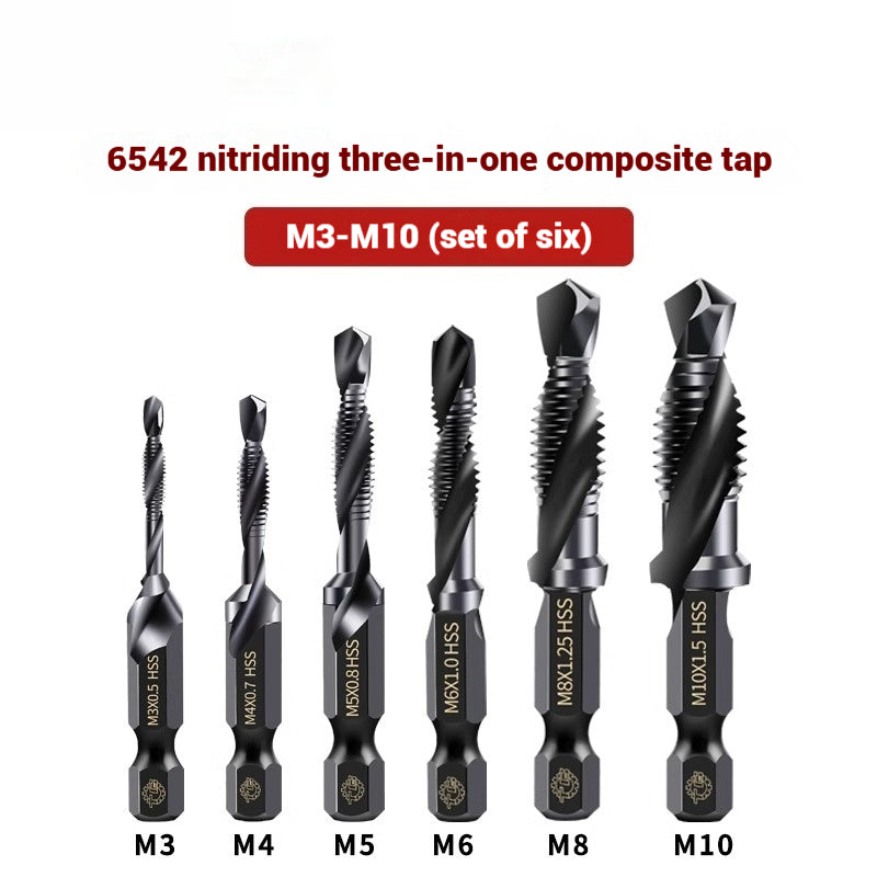 1096-Three in one cobalt composite tap set drilling and tapping one nitriding tap stainless steel tapping tapping drills Shandong Denso Pricision Tools Co.,Ltd.