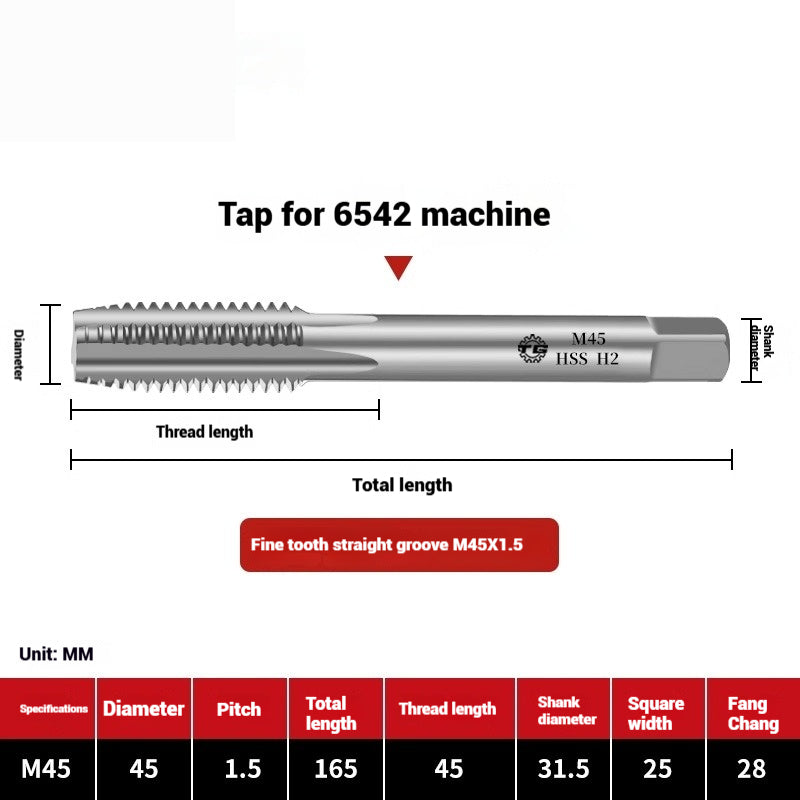 1095-Machine taps straight flute taps tapping high-speed steel fine teeth tapping drill bit m5m6m8m10m12 Shandong Denso Pricision Tools Co.,Ltd.