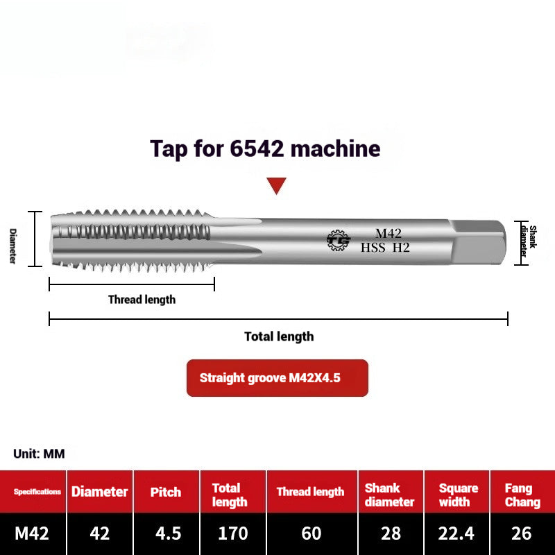 1095-Machine taps straight flute taps tapping high-speed steel fine teeth tapping drill bit m5m6m8m10m12 Shandong Denso Pricision Tools Co.,Ltd.