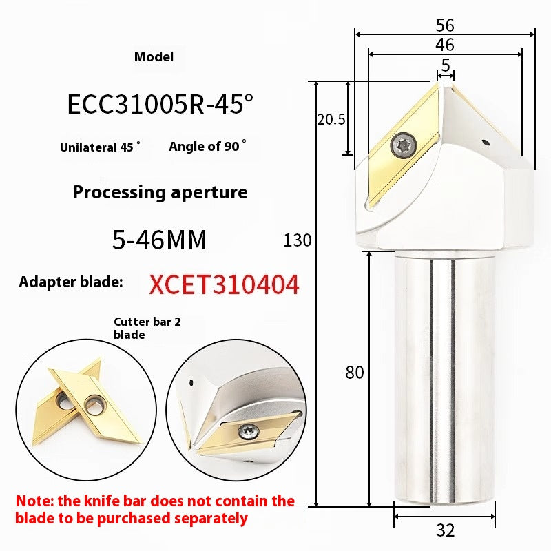 6043 CNC numerical control ECC31005R long edge chamfering cutter bar 30 degree 45°60 large hole chamfering cutter XCET310404 Shandong Denso Pricision Tools Co.,Ltd.