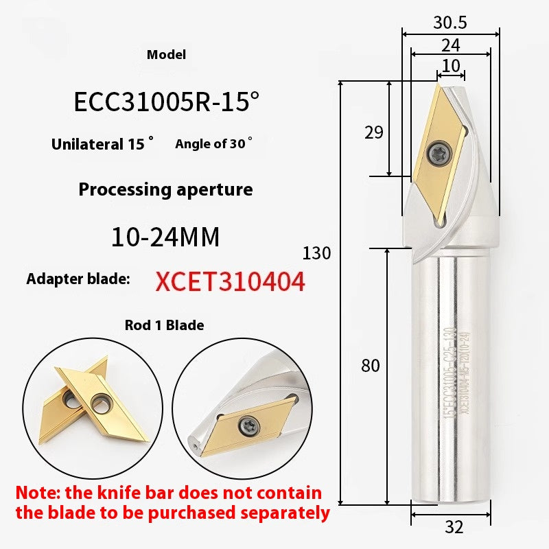 6043 CNC numerical control ECC31005R long edge chamfering cutter bar 30 degree 45°60 large hole chamfering cutter XCET310404 Shandong Denso Pricision Tools Co.,Ltd.