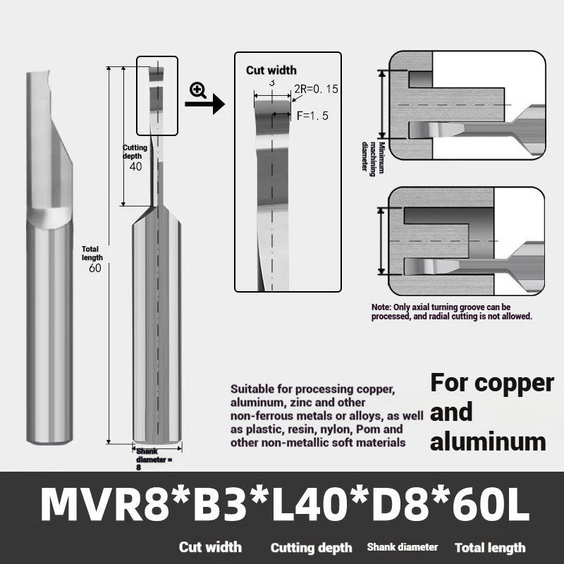 1139-MVR tungsten steel alloy large depth of cut groove cutter stainless steel, copper and aluminum with small hole coating boring cutter anti-vibration face groove cutter Shandong Denso Pricision Tools Co.,Ltd.
