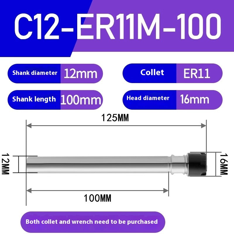 1183-Extension rods Straight handle extension rods C12-ER8/ER11/ER16 Various lengths Type A Type M