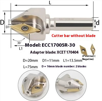 6043 CNC numerical control ECC31005R long edge chamfering cutter bar 30 degree 45°60 large hole chamfering cutter XCET310404 Shandong Denso Pricision Tools Co.,Ltd.