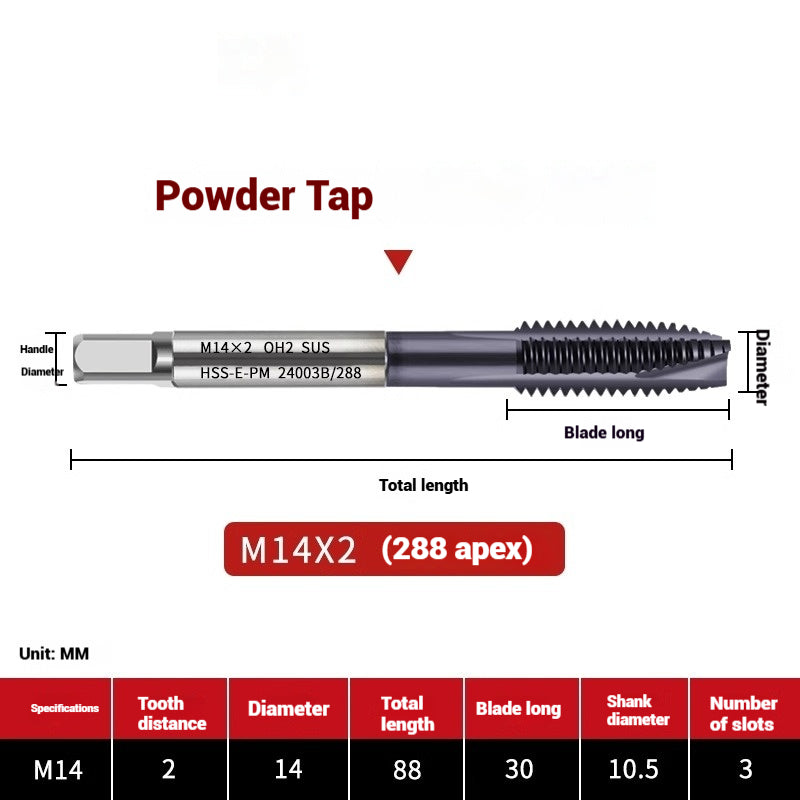 1112-Powder metallurgy machine taps stainless steel special taps apex high-speed steel screw tip taps taps silk work Shandong Denso Pricision Tools Co.,Ltd.