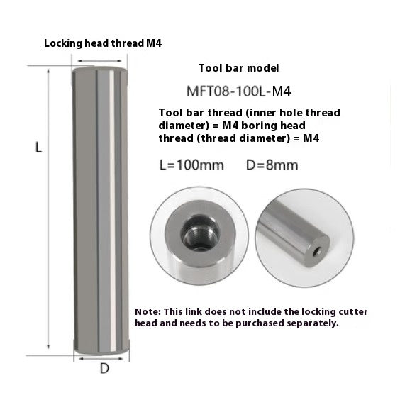 6034 MFT tungsten steel anti-vibration cutter shank lock tooth cutter shank high precision end milling cutter shank monolithic alloy interchangeable carbide head Shandong Denso Pricision Tools Co.,Ltd.