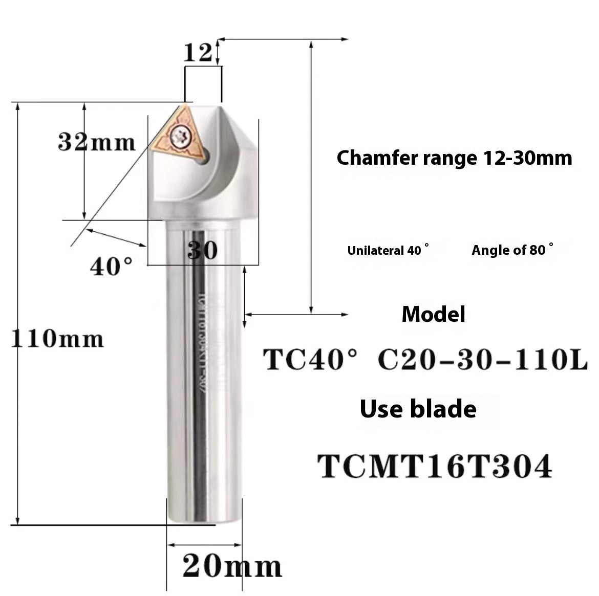 1144-Shedding type fixed-point chamfering cutter 30 degree 45 degree 60 degree chamfering cutter bar SSK/SSP/TCM/SSY/SSO/SSH Shandong Denso Pricision Tools Co.,Ltd.