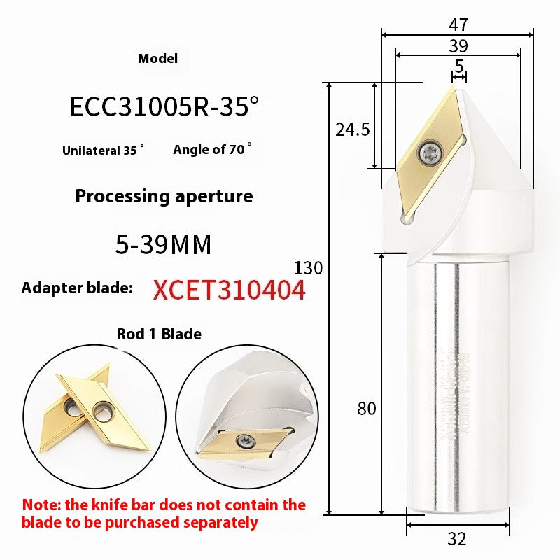 6043 CNC numerical control ECC31005R long edge chamfering cutter bar 30 degree 45°60 large hole chamfering cutter XCET310404 Shandong Denso Pricision Tools Co.,Ltd.