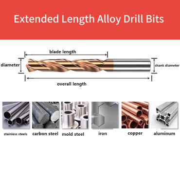 7000-(6.8mm-)Lengthened tungsten steel drill bit 60 degrees super hard punching stainless steel CNC integral tungsten steel twist drills