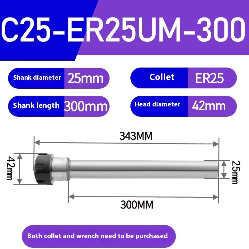 1186-Extension rod straight shank extension rod C25-ER16/ER20/ER25/ER32 Various lengths A type M type