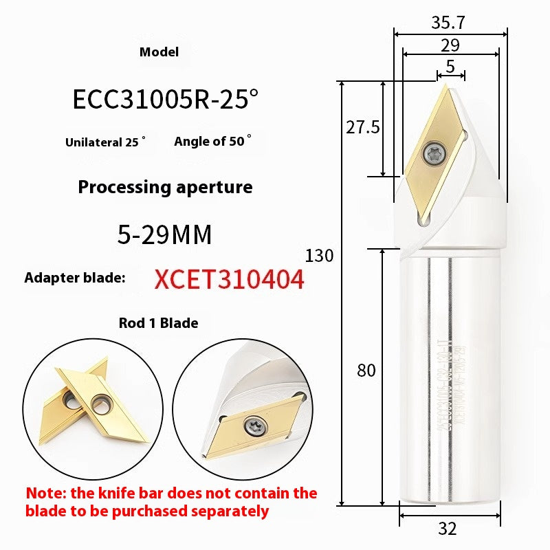 6043 CNC numerical control ECC31005R long edge chamfering cutter bar 30 degree 45°60 large hole chamfering cutter XCET310404 Shandong Denso Pricision Tools Co.,Ltd.