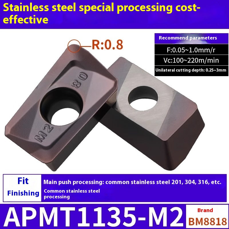 6008 CNC Milling Inserts APMT1135 Milling Blade 1604 Milling Head for Aluminum Alloy R0.8 Coated Rough Milling Machine Tool Pellets Shandong Denso Pricision Tools Co.,Ltd.