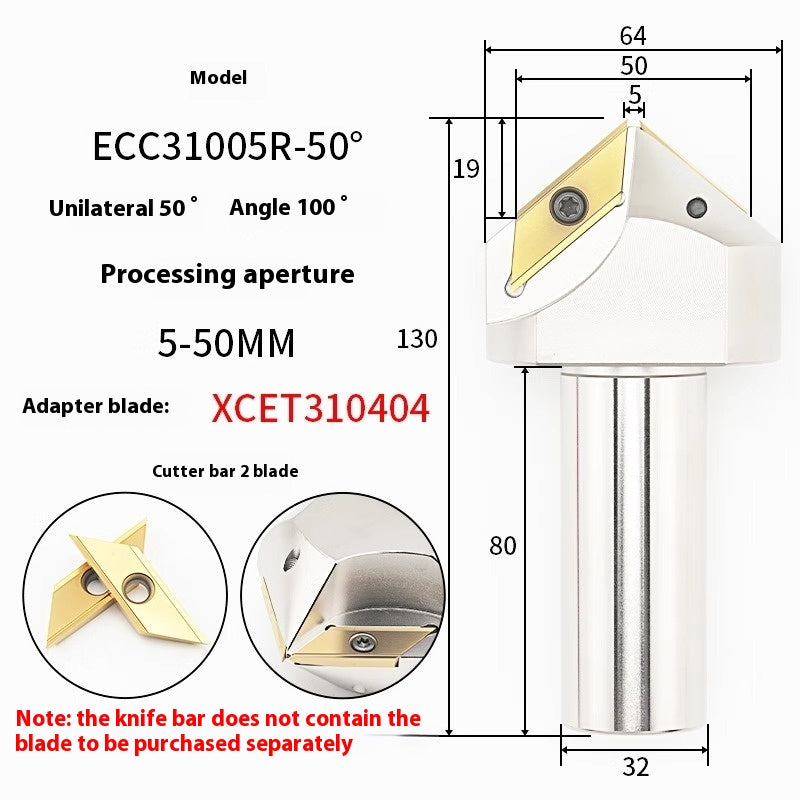 6043 CNC numerical control ECC31005R long edge chamfering cutter bar 30 degree 45°60 large hole chamfering cutter XCET310404 Shandong Denso Pricision Tools Co.,Ltd.