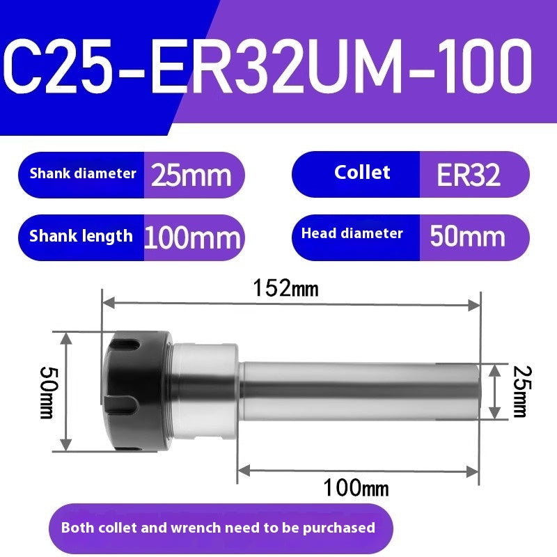 1186-Extension rod straight shank extension rod C25-ER16/ER20/ER25/ER32 Various lengths A type M type