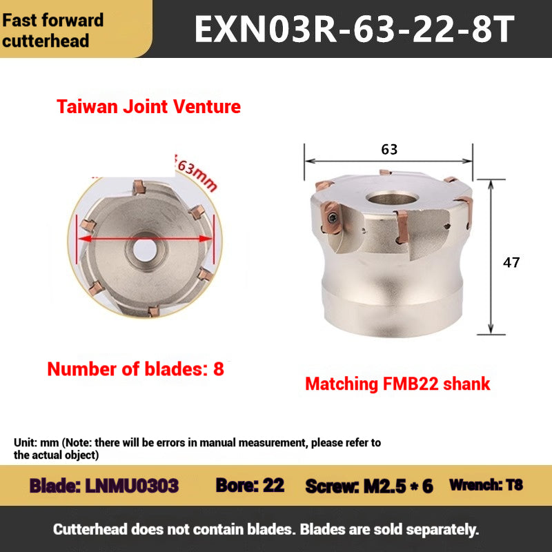 1113-EXN03R fast feed milling cutter disk Toshiba double-sided open roughness internal coolant water discharge milling cutter disk LNMU0303 milling cutter blade Shandong Denso Pricision Tools Co.,Ltd.