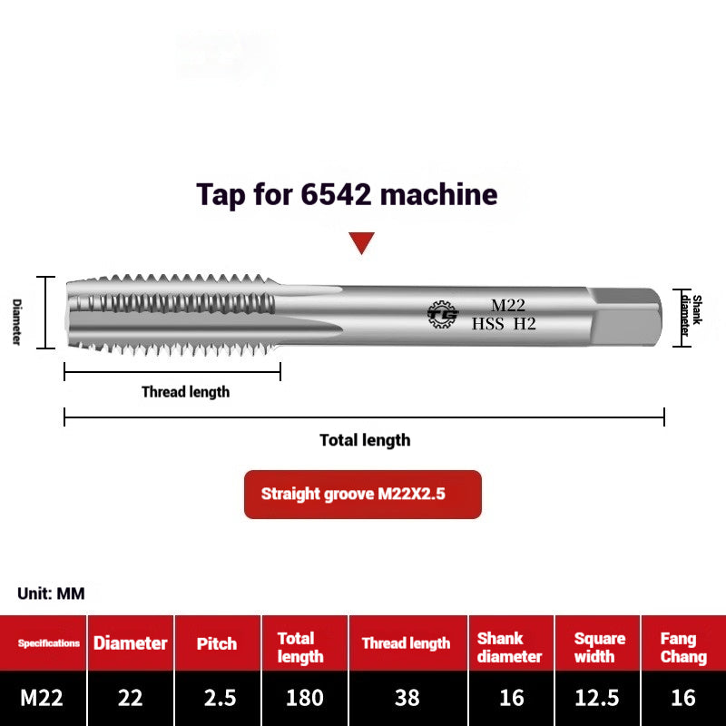 1095-Machine taps straight flute taps tapping high-speed steel fine teeth tapping drill bit m5m6m8m10m12 Shandong Denso Pricision Tools Co.,Ltd.
