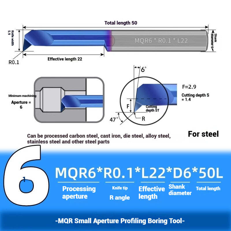 1127-Profiling Turning Tools Small Bore Boring Tools CNC Stainless Steel Aluminum MQR Turning Bore Micro Turning Tools Boring Turning Tools Shandong Denso Pricision Tools Co.,Ltd.