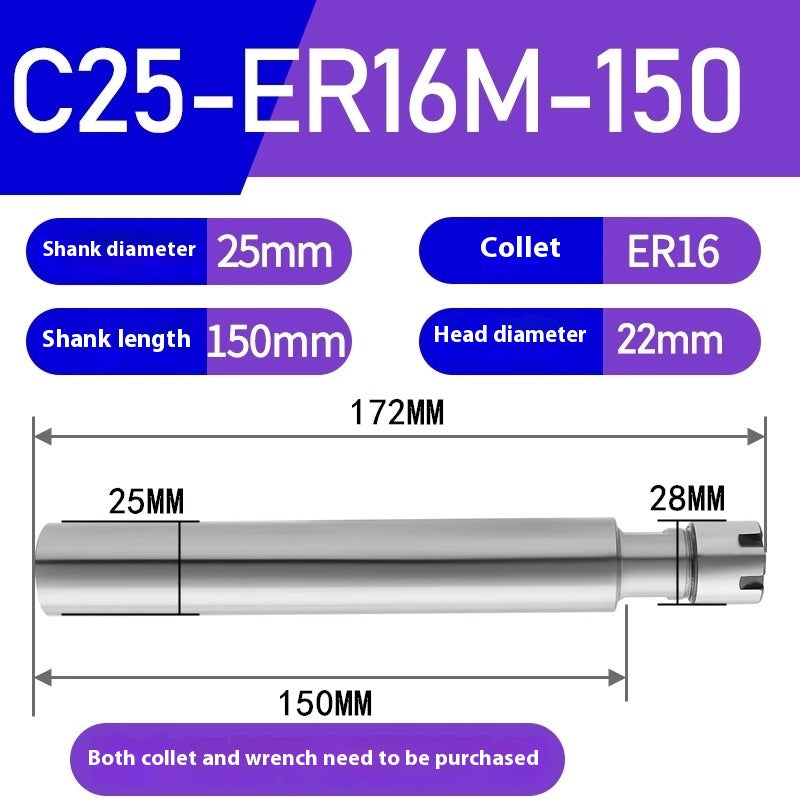 1186-Extension rod straight shank extension rod C25-ER16/ER20/ER25/ER32 Various lengths A type M type