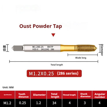 2118-Through hole extrusion tap powder metallurgy high speed steel M1-M12 coarse tooth fine tooth stainless steel tapping Shandong Denso Pricision Tools Co.,Ltd.