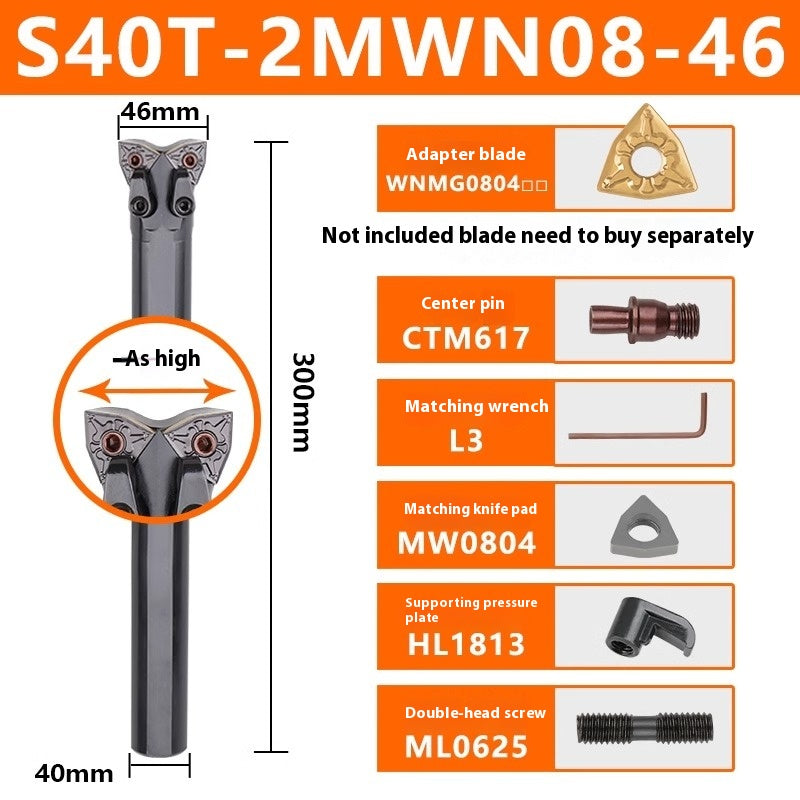 1141-CNC Double-head Bullhead Turning Toolholder Cylindrical Bore Endface 95 Degree Boring 2MW/MT Peach Model Triangle Rhombus Shandong Denso Pricision Tools Co.,Ltd.