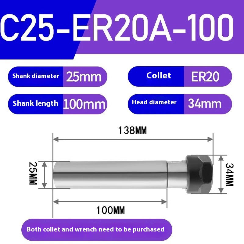 1186-Extension rod straight shank extension rod C25-ER16/ER20/ER25/ER32 Various lengths A type M type