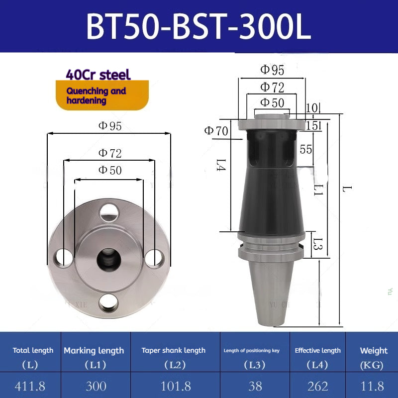 1178-Machining Center BT-BST Large Bore Boring Toolholder 4 Hole Bridge Shank Boring Machine Mo's MT-BST Toolholder Extension