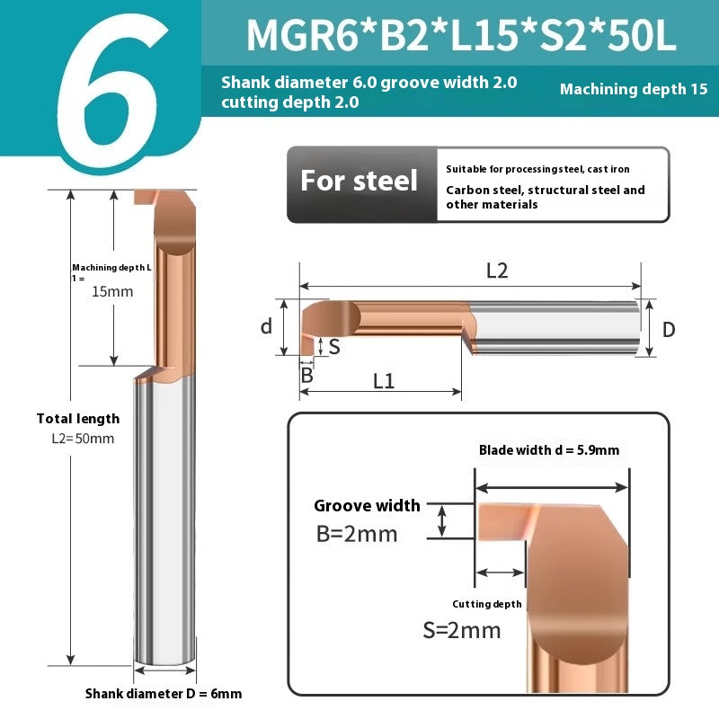 1135-CNC Small Bore Grooving Tool MGR Integral Tungsten Carbide Small Bore Hook Grooving Tool for Steel and Aluminum Internal Grooving Toolholder Shandong Denso Pricision Tools Co.,Ltd.