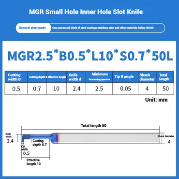 1134-MGR small bore groove cutter wear-resistant micro groove hook cutter CNC tungsten steel alloy small bore cutting groove turning tool Shandong Denso Pricision Tools Co.,Ltd.