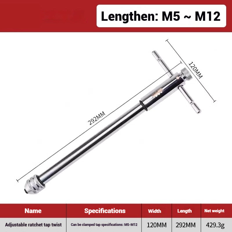 1098-Ratchet Tap Wrench Tap Manual Tapping Tapper Collet Extended Adjustable Stringer Tool Set Shandong Denso Pricision Tools Co.,Ltd.