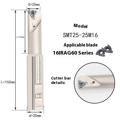 6038 HSMT Thread Milling Toolholder Slotting Machining Center Threaded Toolholder SMT Single Thread, Single Tooth Toolholder Internally Cooled 16IR Shandong Denso Pricision Tools Co.,Ltd.