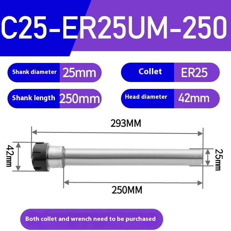 1186-Extension rod straight shank extension rod C25-ER16/ER20/ER25/ER32 Various lengths A type M type