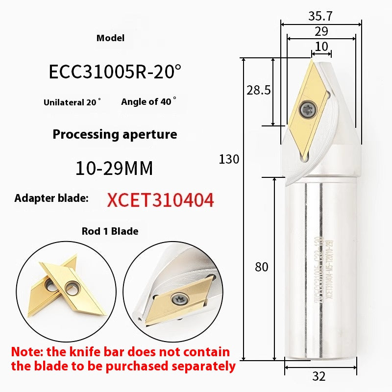 6043 CNC numerical control ECC31005R long edge chamfering cutter bar 30 degree 45°60 large hole chamfering cutter XCET310404 Shandong Denso Pricision Tools Co.,Ltd.