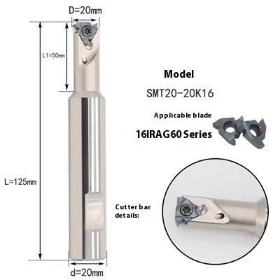 6038 HSMT Thread Milling Toolholder Slotting Machining Center Threaded Toolholder SMT Single Thread, Single Tooth Toolholder Internally Cooled 16IR Shandong Denso Pricision Tools Co.,Ltd.