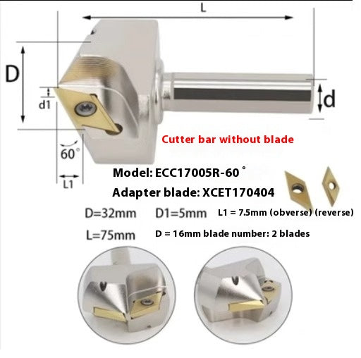 6043 CNC numerical control ECC31005R long edge chamfering cutter bar 30 degree 45°60 large hole chamfering cutter XCET310404 Shandong Denso Pricision Tools Co.,Ltd.