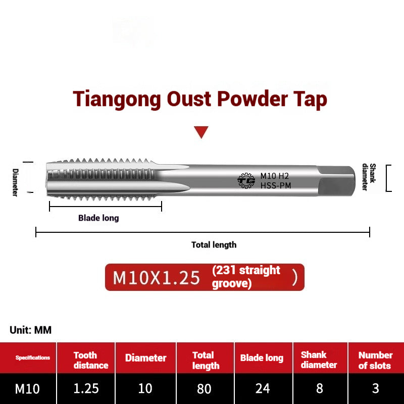 1097-Powder metallurgy machine taps stainless steel special taps straight groove spiral apex screw tip taps taps Shandong Denso Pricision Tools Co.,Ltd.