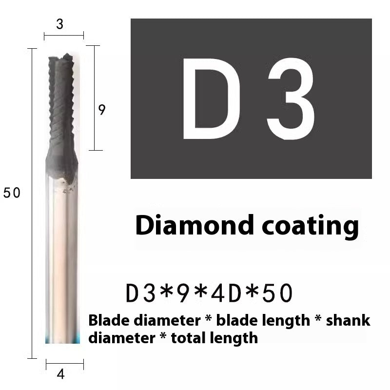 2127-Special milling cutter for glass fiber, imported diamond coating, burr processing, carbon fiber composite tungsten carbide milling cutter Shandong Denso Pricision Tools Co.,Ltd.