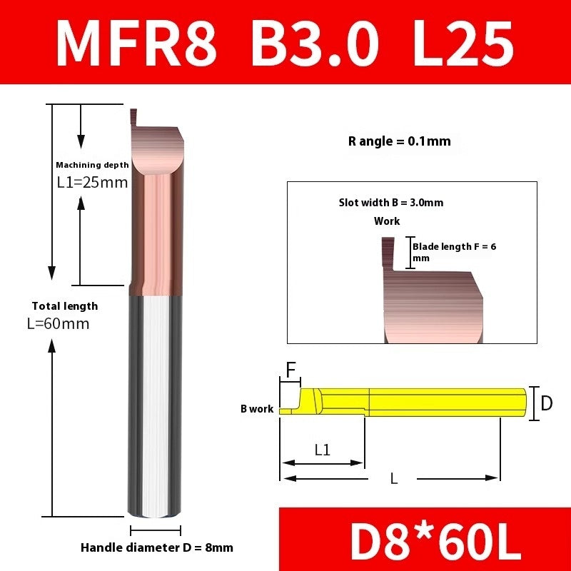 1137-Tungsten steel monobloc alloy MFR4B0.5 face groove cutter 1 small hole boring cutter 1.5 coated 2 bore micro 6B2.5 Shandong Denso Pricision Tools Co.,Ltd.