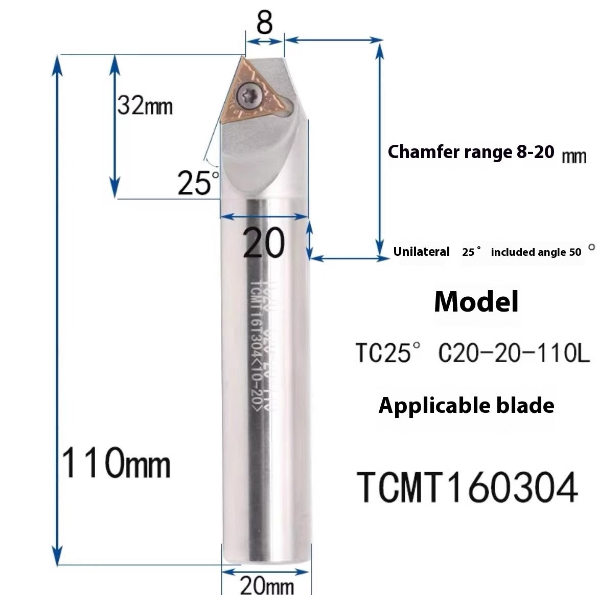 1144-Shedding type fixed-point chamfering cutter 30 degree 45 degree 60 degree chamfering cutter bar SSK/SSP/TCM/SSY/SSO/SSH Shandong Denso Pricision Tools Co.,Ltd.