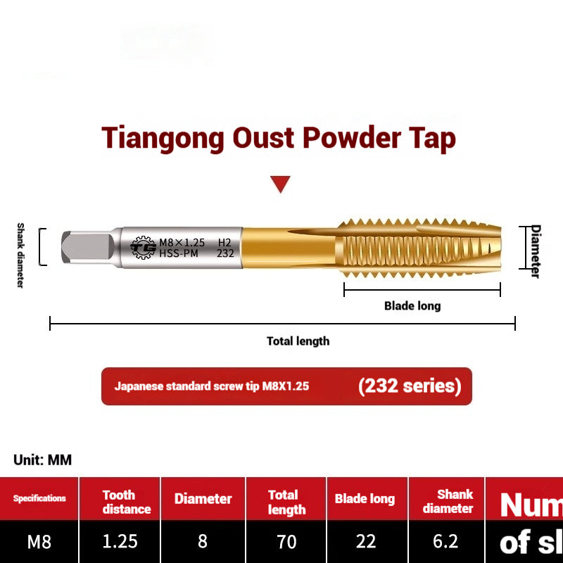 1097-Powder metallurgy machine taps stainless steel special taps straight groove spiral apex screw tip taps taps Shandong Denso Pricision Tools Co.,Ltd.