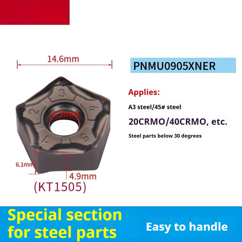 6016 Fast Feed MFPN66063R-5T-M Milling Cutter Block 66 Degree Flat Roughing Cutter Block with PNMU090508 Inserts Shandong Denso Pricision Tools Co.,Ltd.