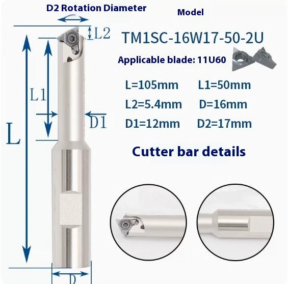 6036 SMT Deep Hole Thread Milling Toolholder Machining Center Single Thread Internal Coolant Milling Tool U-Thread Toolholder 11UI 16UI Shandong Denso Pricision Tools Co.,Ltd.