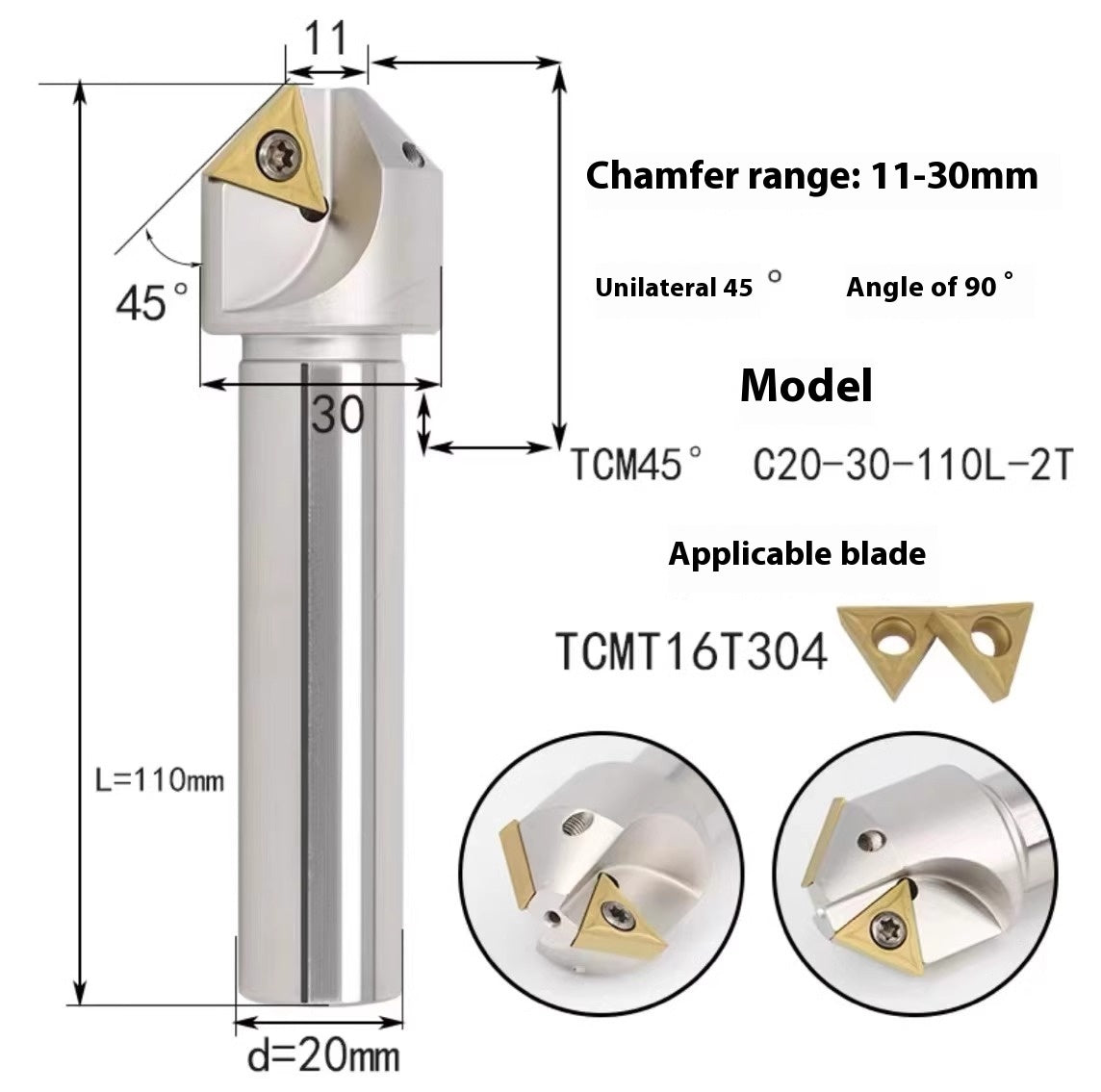 1144-Shedding type fixed-point chamfering cutter 30 degree 45 degree 60 degree chamfering cutter bar SSK/SSP/TCM/SSY/SSO/SSH Shandong Denso Pricision Tools Co.,Ltd.