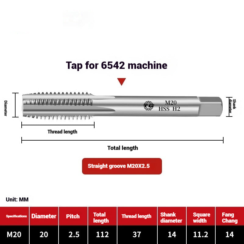 1095-Machine taps straight flute taps tapping high-speed steel fine teeth tapping drill bit m5m6m8m10m12 Shandong Denso Pricision Tools Co.,Ltd.