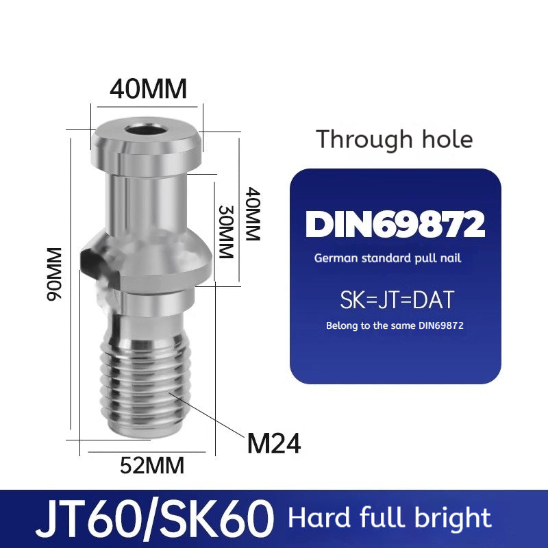 1171-CNC Pull Studs JT/SK/DAT30 40 50 60 German Standard Pull Studs DIN69872 Through Hole Hardened Latin