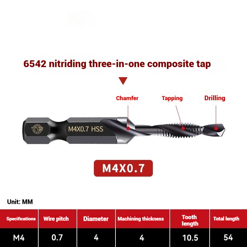 1096-Three in one cobalt composite tap set drilling and tapping one nitriding tap stainless steel tapping tapping drills Shandong Denso Pricision Tools Co.,Ltd.