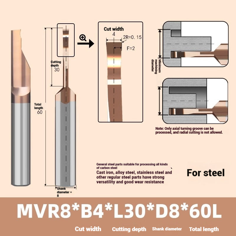 1139-MVR tungsten steel alloy large depth of cut groove cutter stainless steel, copper and aluminum with small hole coating boring cutter anti-vibration face groove cutter Shandong Denso Pricision Tools Co.,Ltd.