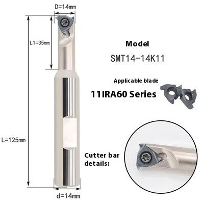 6038 HSMT Thread Milling Toolholder Slotting Machining Center Threaded Toolholder SMT Single Thread, Single Tooth Toolholder Internally Cooled 16IR Shandong Denso Pricision Tools Co.,Ltd.