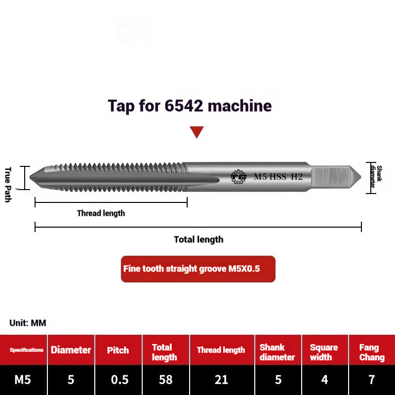 1095-Machine taps straight flute taps tapping high-speed steel fine teeth tapping drill bit m5m6m8m10m12 Shandong Denso Pricision Tools Co.,Ltd.