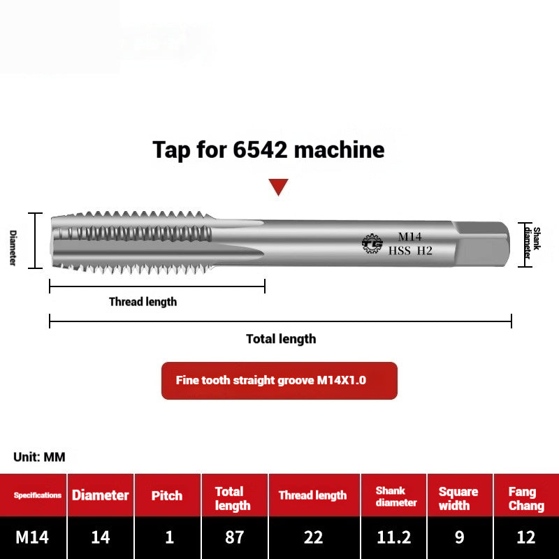 1095-Machine taps straight flute taps tapping high-speed steel fine teeth tapping drill bit m5m6m8m10m12 Shandong Denso Pricision Tools Co.,Ltd.